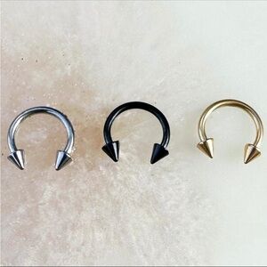 Spike Horseshoe Hoop for Septum, Daith, and Cartilage. 14G, 16G, 18G, or 20G.